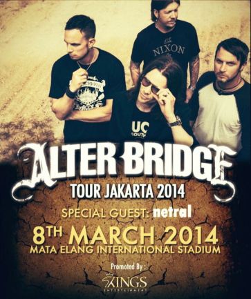 ALTER BRIDGE TOUR JAKARTA 2014 Poster
